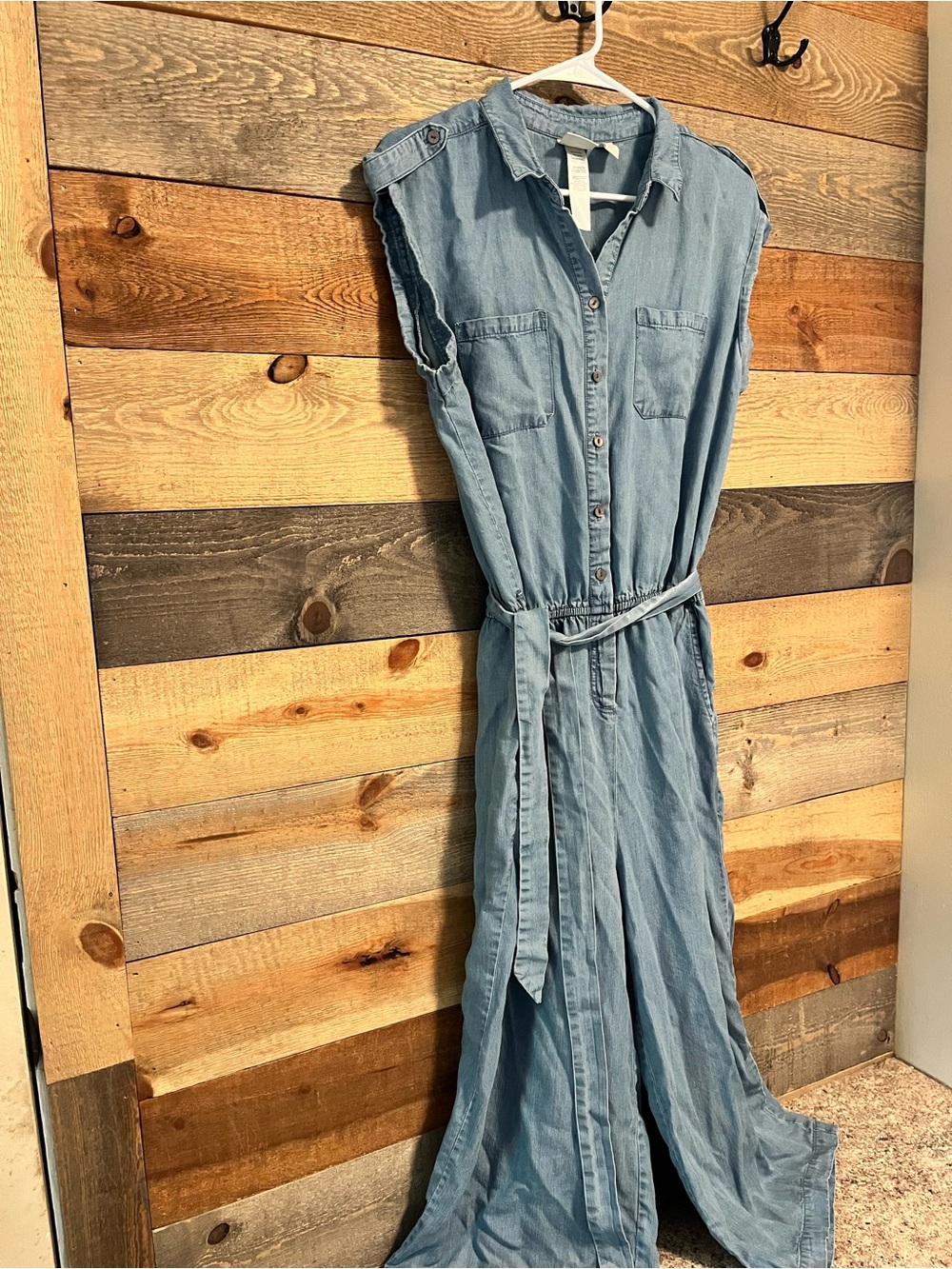 Chico's Light Denim Shirt Dress in Faded Blue